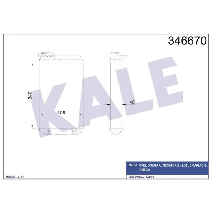 Kale Oto Radiator 346670 Heat exchanger, interior heating 346670