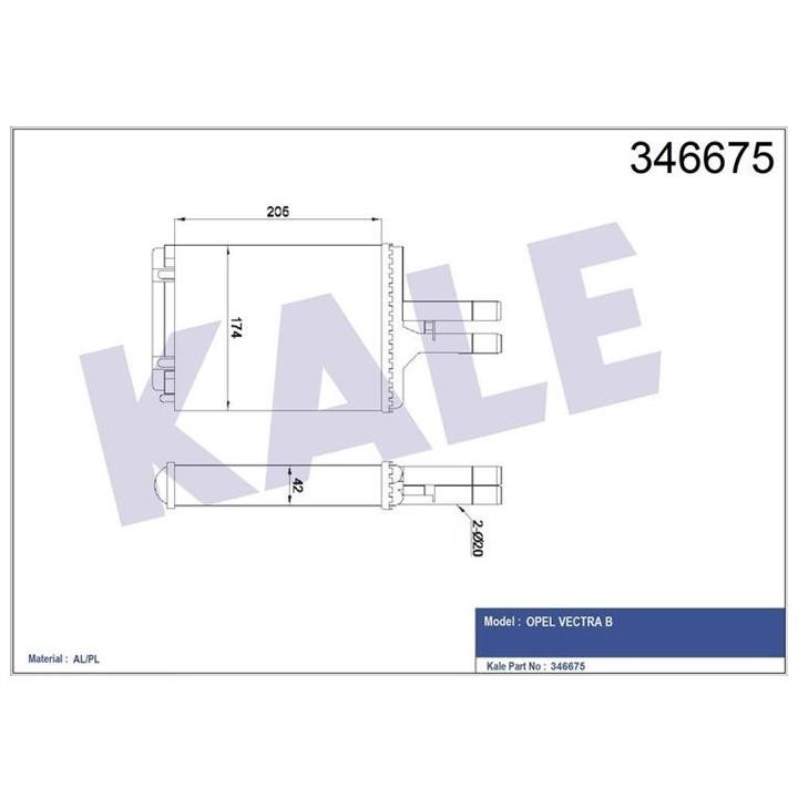 Kale Oto Radiator 346675 Heat exchanger, interior heating 346675