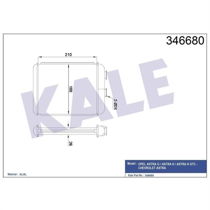 Kale Oto Radiator 346680 Heat exchanger, interior heating 346680
