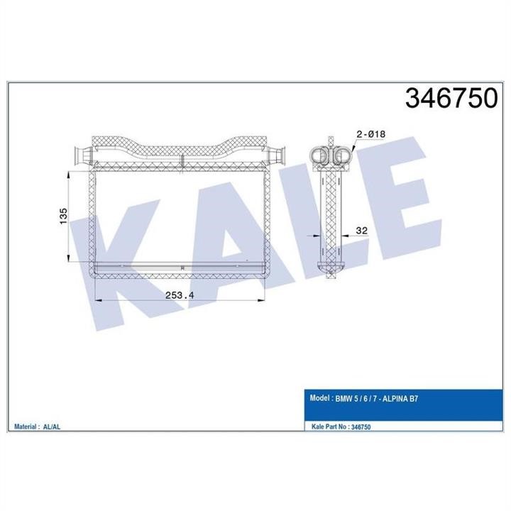 Kale Oto Radiator 346750 Heat exchanger, interior heating 346750