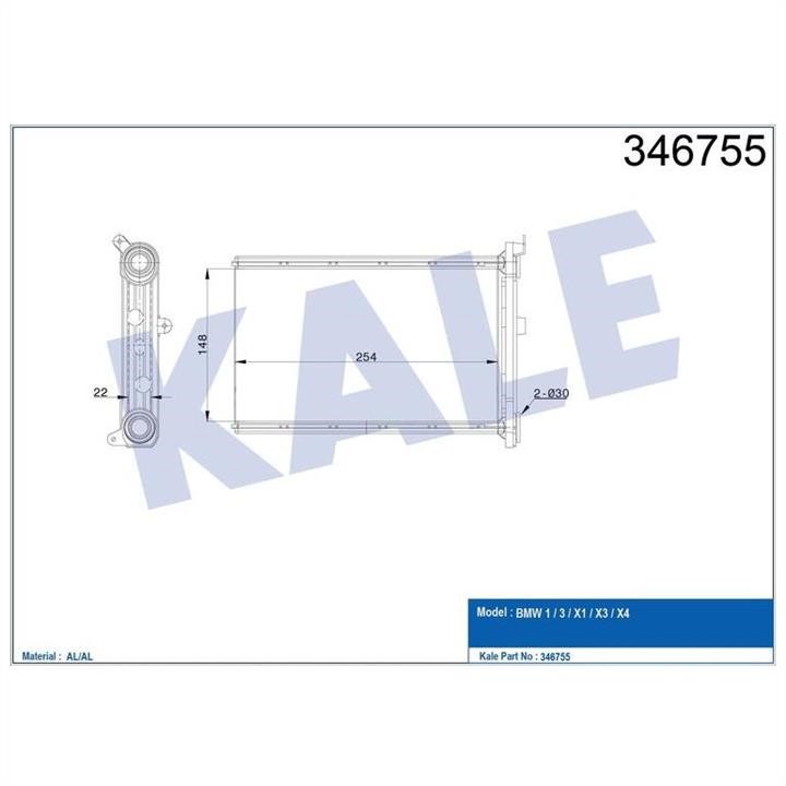 Kale Oto Radiator 346755 Heat exchanger, interior heating 346755