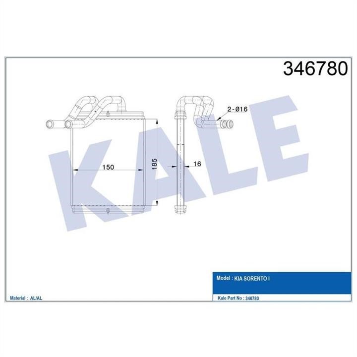 Kale Oto Radiator 346780 Heat exchanger, interior heating 346780
