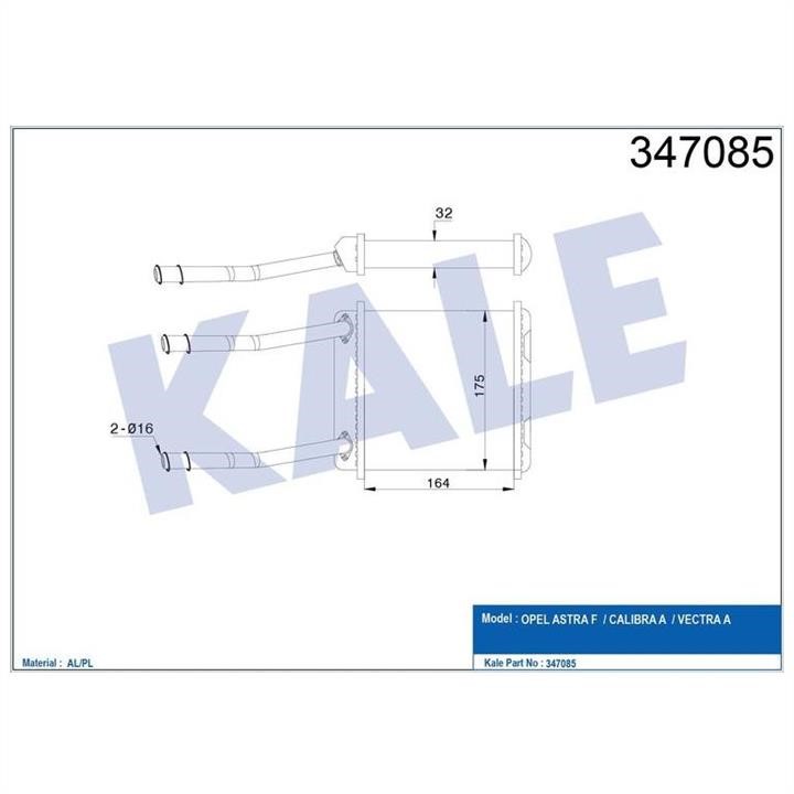 Kale Oto Radiator 347085 Heat exchanger, interior heating 347085