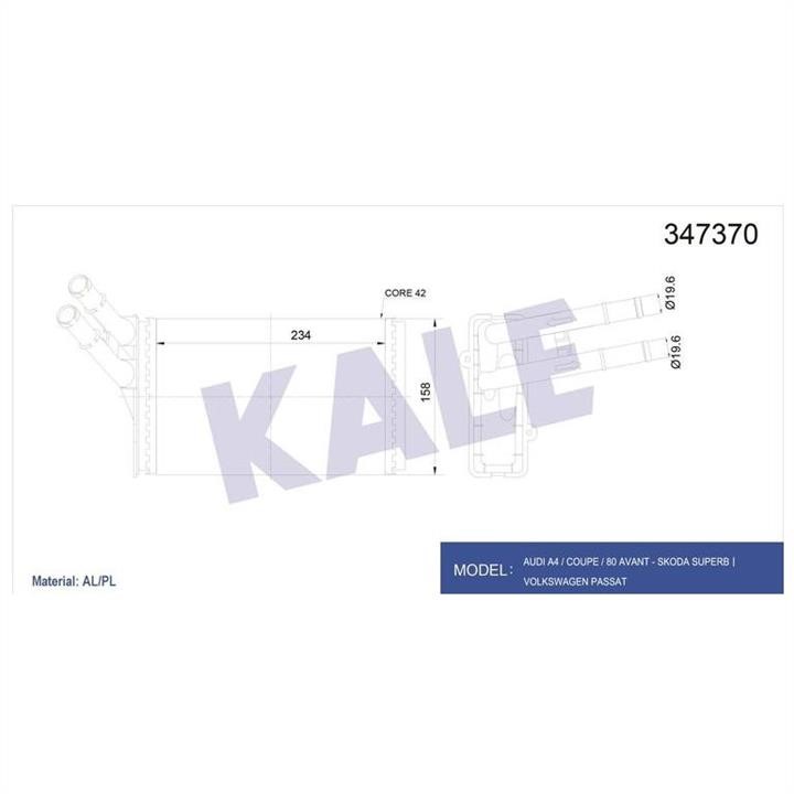 Kale Oto Radiator 347370 Heat exchanger, interior heating 347370
