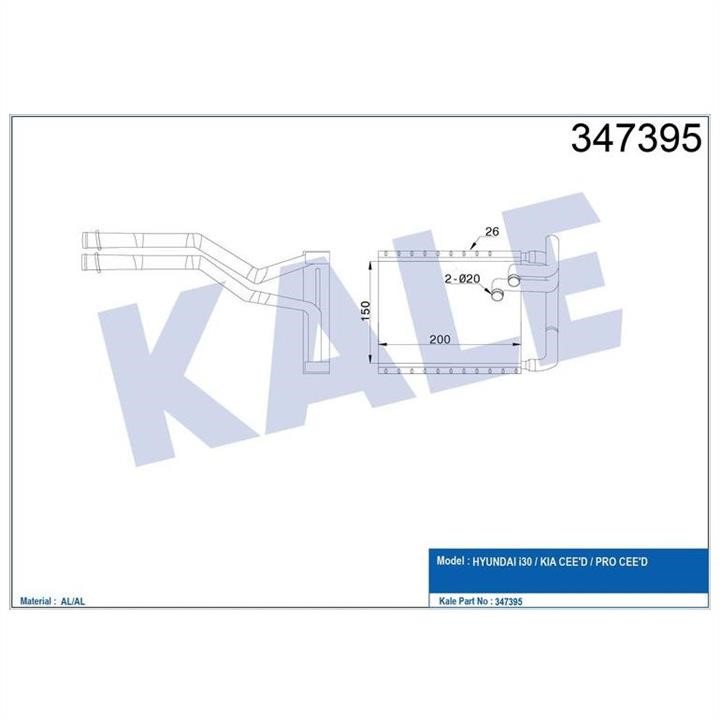 Kale Oto Radiator 347395 Heat exchanger, interior heating 347395