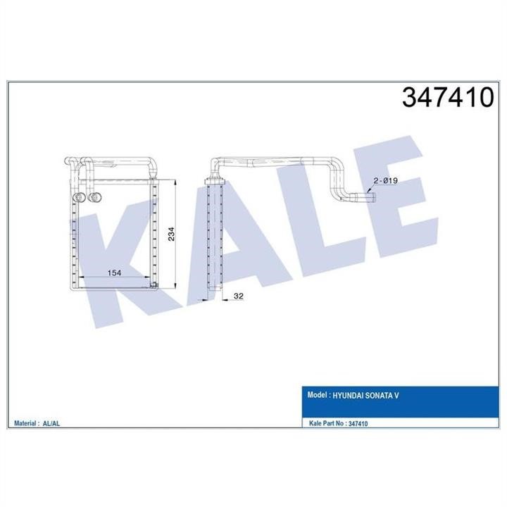 Kale Oto Radiator 347410 Heat exchanger, interior heating 347410