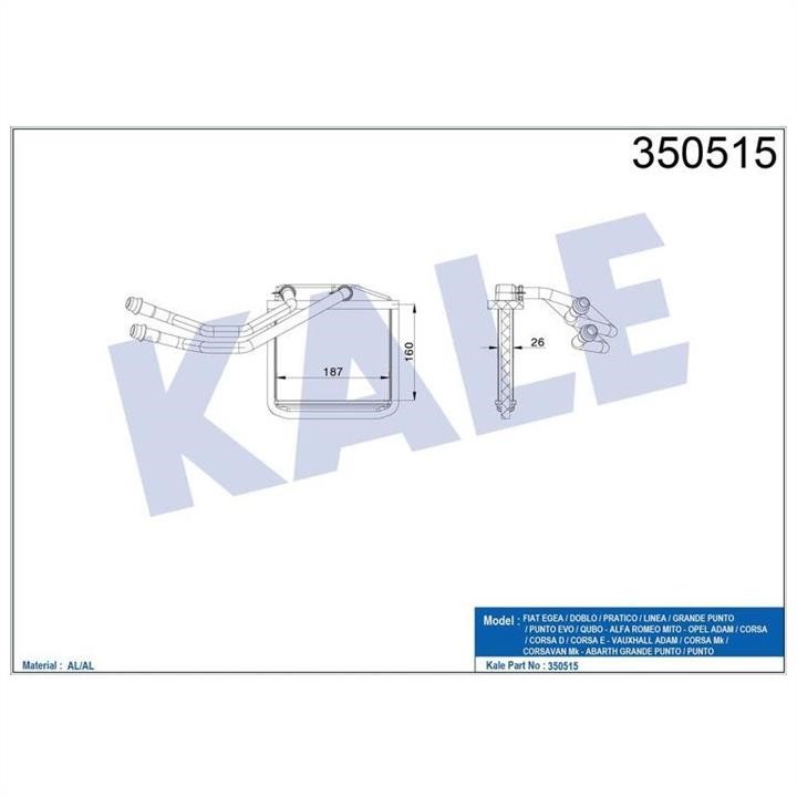 Kale Oto Radiator 350515 Heat exchanger, interior heating 350515