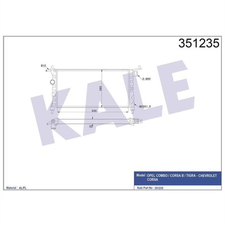 Kale Oto Radiator 351235 Radiator, engine cooling 351235