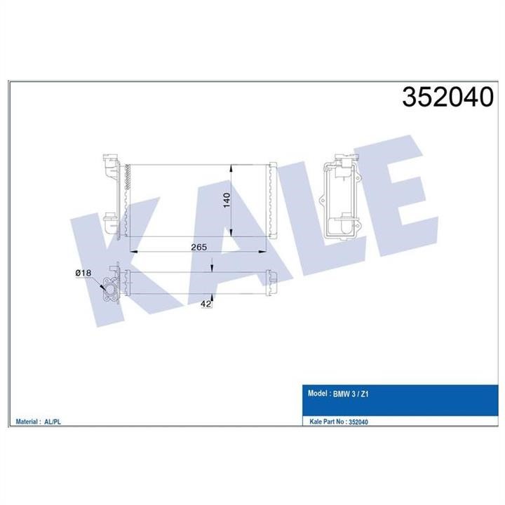 Kale Oto Radiator 352040 Heat exchanger, interior heating 352040