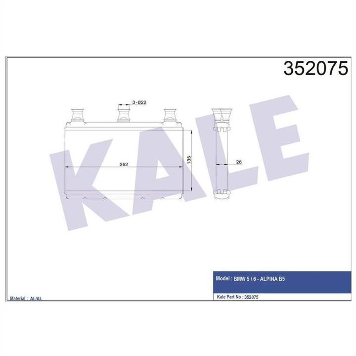 Kale Oto Radiator 352075 Heat exchanger, interior heating 352075