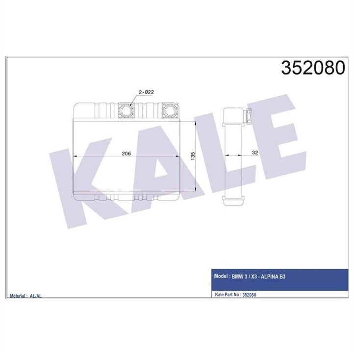 Kale Oto Radiator 352080 Heat exchanger, interior heating 352080