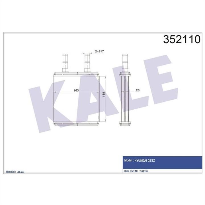 Kale Oto Radiator 352110 Heat exchanger, interior heating 352110