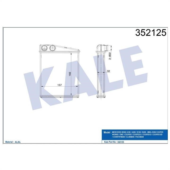 Kale Oto Radiator 352125 Heat exchanger, interior heating 352125