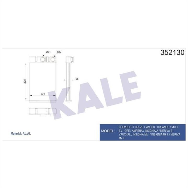 Kale Oto Radiator 352130 Heat exchanger, interior heating 352130