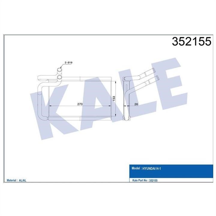 Kale Oto Radiator 352155 Heat exchanger, interior heating 352155