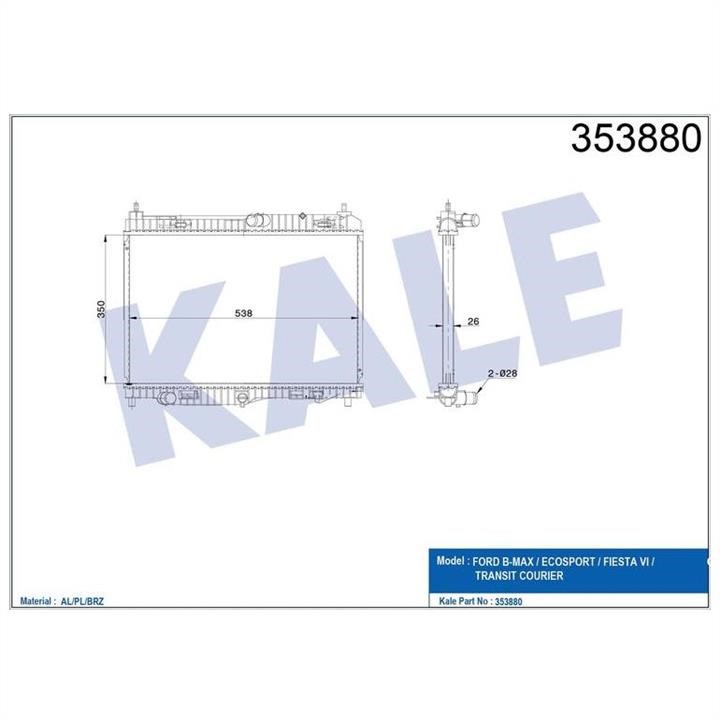 Kale Oto Radiator 353880 Cooler Module 353880