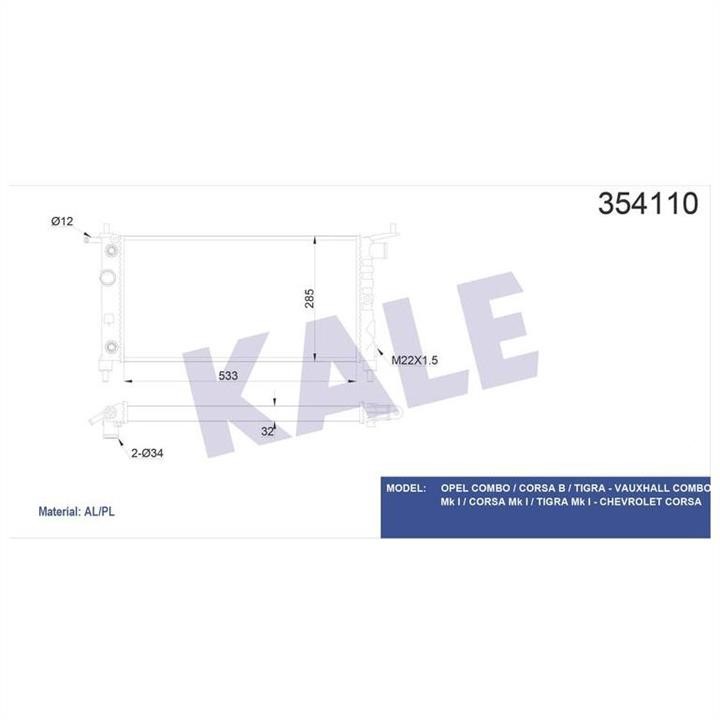 Kale Oto Radiator 354110 Cooler Module 354110