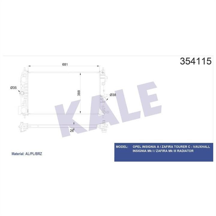Kale Oto Radiator 354115 Cooler Module 354115