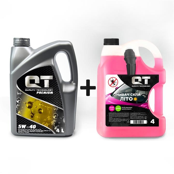 QT-oil QT140540SCR Engine oil QT-Oil Premium 5W-40 SN/CF, 4L + Scented washer Bubble gum, 4L QT140540SCR