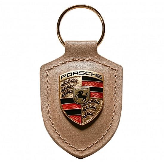 Porsche WAP 050 098 0H Porsche Crest Key Ring Beige WAP0500980H