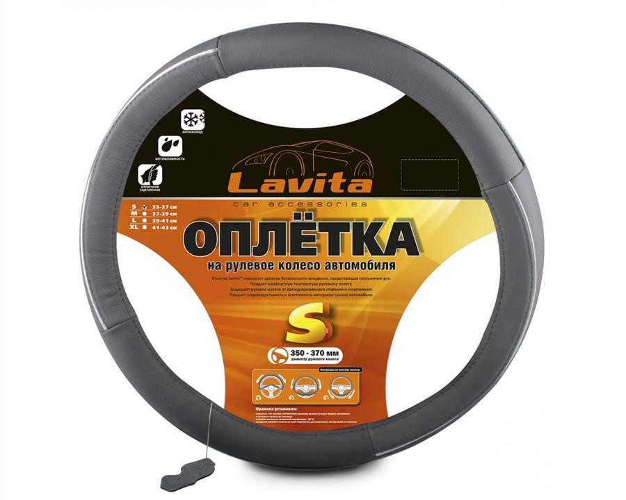Lavita 26-3L03-4-S Steering wheel cover leather grey S (35-37 cm) 263L034S