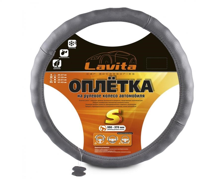 Lavita 26-4L01-4-S Steering wheel cover leather grey S (35-37 cm) 264L014S