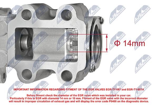 Exhaust gas recirculation valve NTY EGR-TY-007