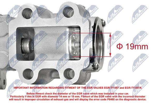 Exhaust gas recirculation valve NTY EGR-TY-007A