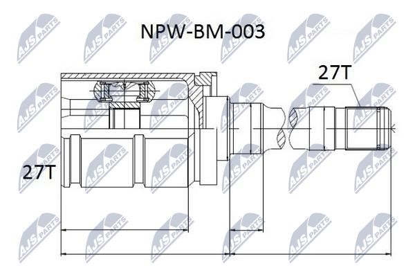 Constant Velocity Joint (CV joint), internal NTY NPW-BM-003