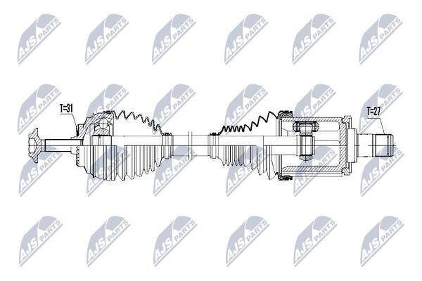 Drive shaft left NTY NPW-BM-026
