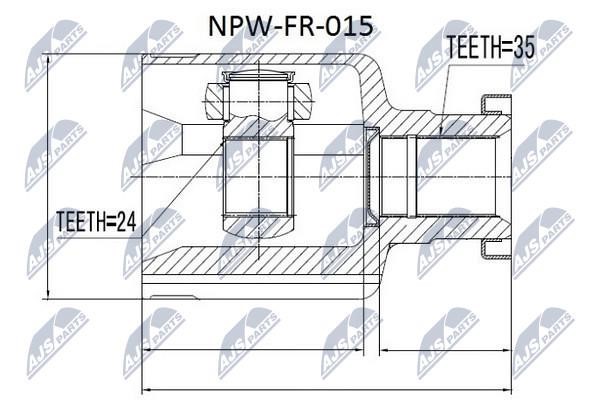 NTY NPW-FR-015 Constant Velocity Joint (CV joint), internal NPWFR015