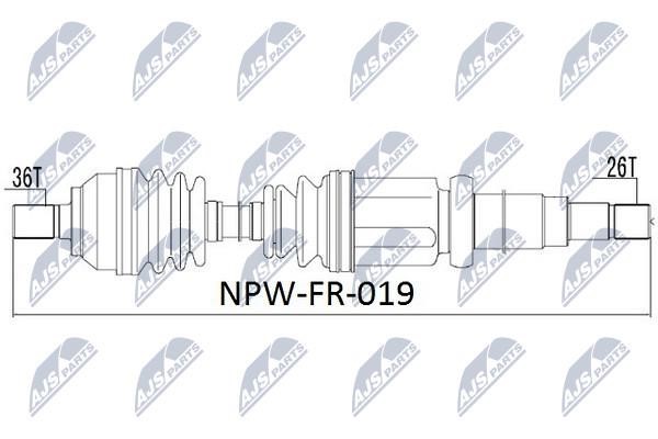 NTY Drive shaft right – price 256 PLN