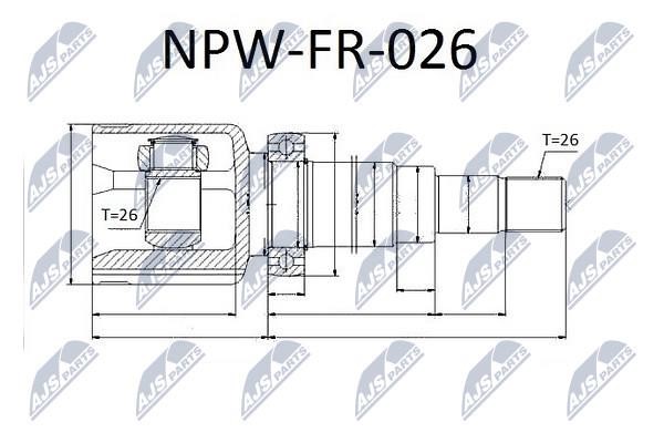 NTY NPW-FR-026 CV joint (CV joint), inner right, set NPWFR026