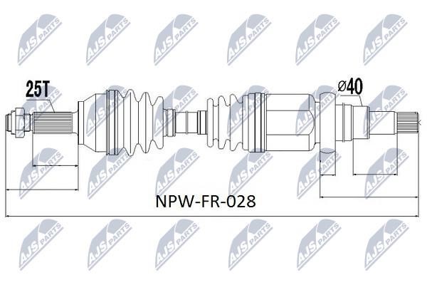 NTY Drive shaft right – price [object Object] PLN