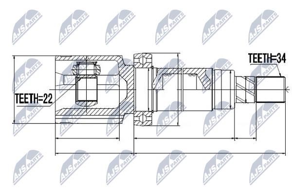 CV joint (CV joint), inner right, set NTY NPW-FR-052