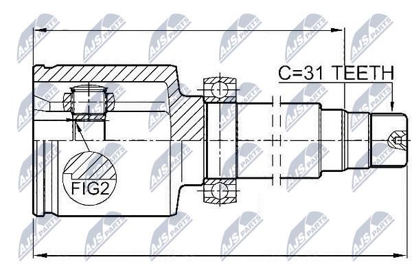 CV joint (CV joint), inner right, set NTY NPW-FR-066