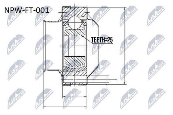 NTY NPW-FT-001 Constant Velocity Joint (CV joint), internal NPWFT001