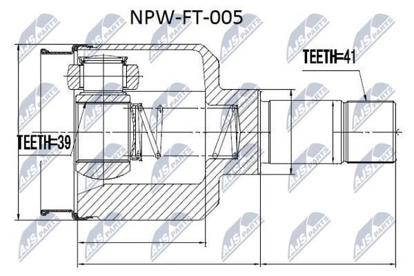 NTY NPW-FT-005 Constant Velocity Joint (CV joint), internal NPWFT005