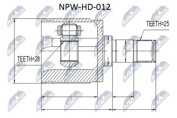 NTY NPW-HD-012 Constant Velocity Joint (CV joint), internal NPWHD012