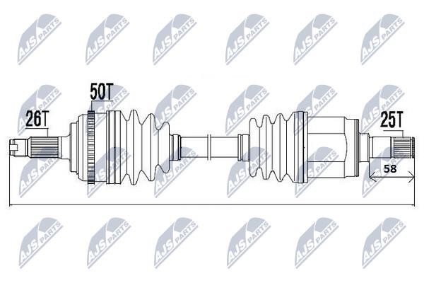 NTY Drive shaft right – price 187 PLN