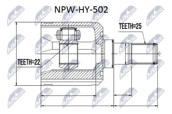 NTY NPW-HY-502 CV joint NPWHY502