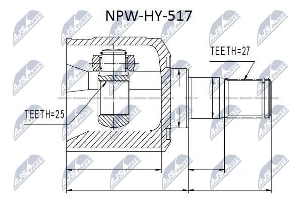 NTY NPW-HY-517 Constant Velocity Joint (CV joint), internal NPWHY517