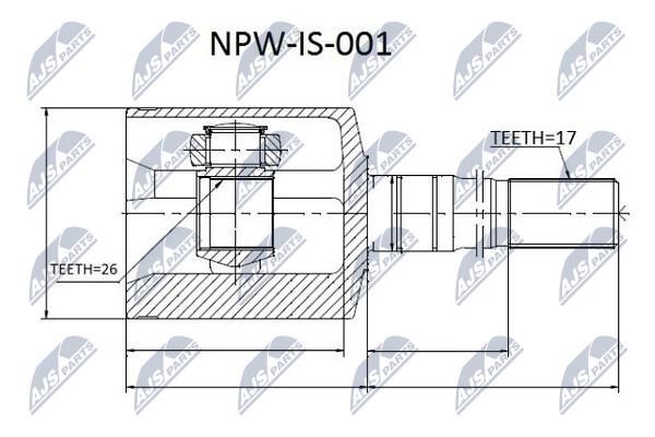 NTY NPW-IS-001 Constant Velocity Joint (CV joint), internal NPWIS001