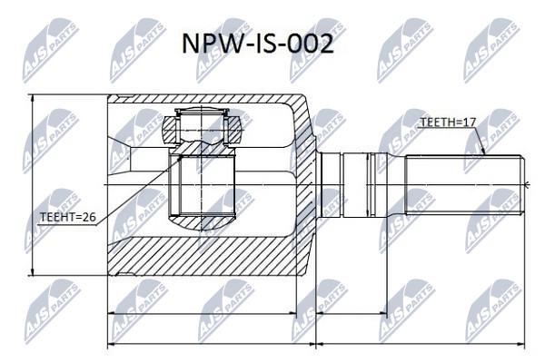 NTY NPW-IS-002 Constant Velocity Joint (CV joint), internal NPWIS002
