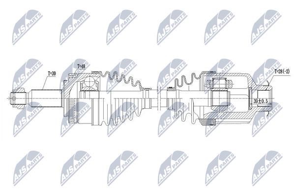 Drive shaft right NTY NPW-KA-342