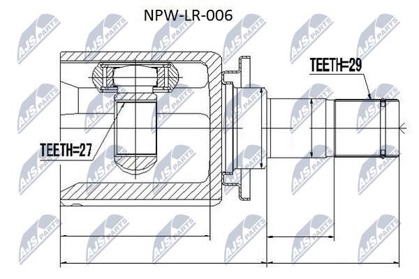 NTY NPW-LR-006 Constant Velocity Joint (CV joint), internal NPWLR006