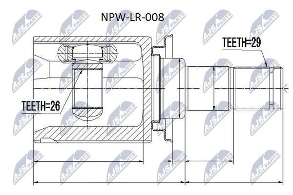 NTY NPW-LR-008 Constant Velocity Joint (CV joint), internal NPWLR008