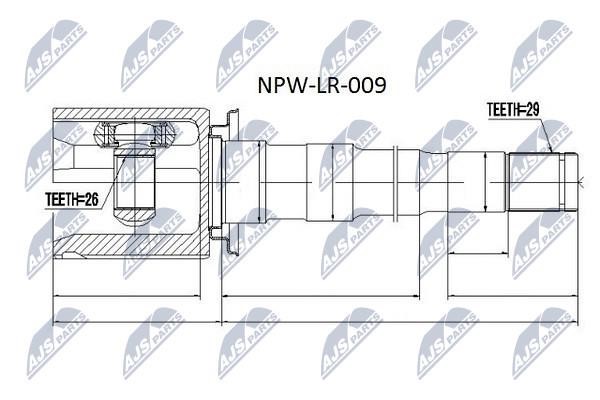 NTY NPW-LR-009 CV joint NPWLR009