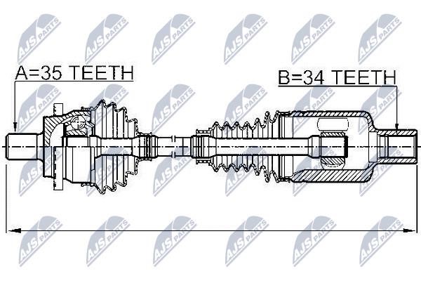 Drive shaft left NTY NPW-ME-026