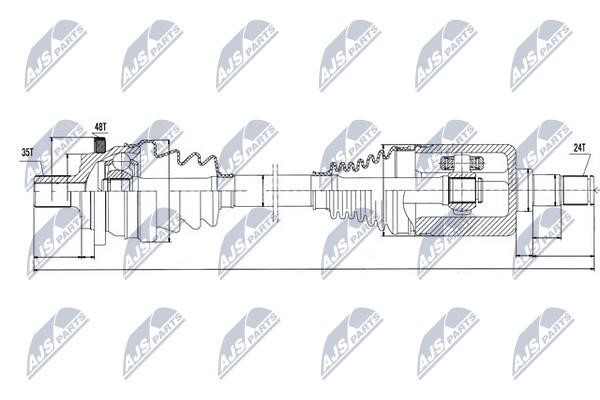 Drive shaft right NTY NPW-ME-027
